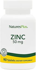 NaturesPlus Zink - 50 mg, 90 tabletten - Ondersteunt Immune Health & Overall Well-Being - High-Potency Amino Acid Chelate Form - Glutenvrij, Vegetarisch - 90 porties