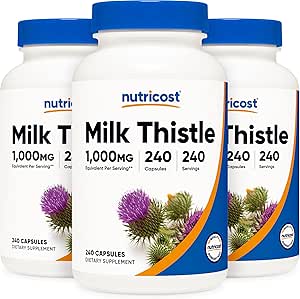 Nutricost Milk Thistle 1.000mg Equivalent, 240 Capsules (3 Pack) - 250mg van 4:1 Extract - Vegan, Non-GMO en Glutenvrij