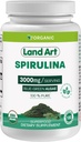 Land Art Certified Organic Spirulina - 180 Capsules - Superfood- Rijk aan mineralen, vitaminen en eiwitten - Veganistisch