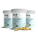 resbiotic resB Lung Support Probiotic Supplement - Long Health Supplement voor Rokers, Gut Health, Immuun Support, Respiratory Care, Holy Basil, Kurkuma, Klinisch Trialed - 180 Capsules (3 flessen)