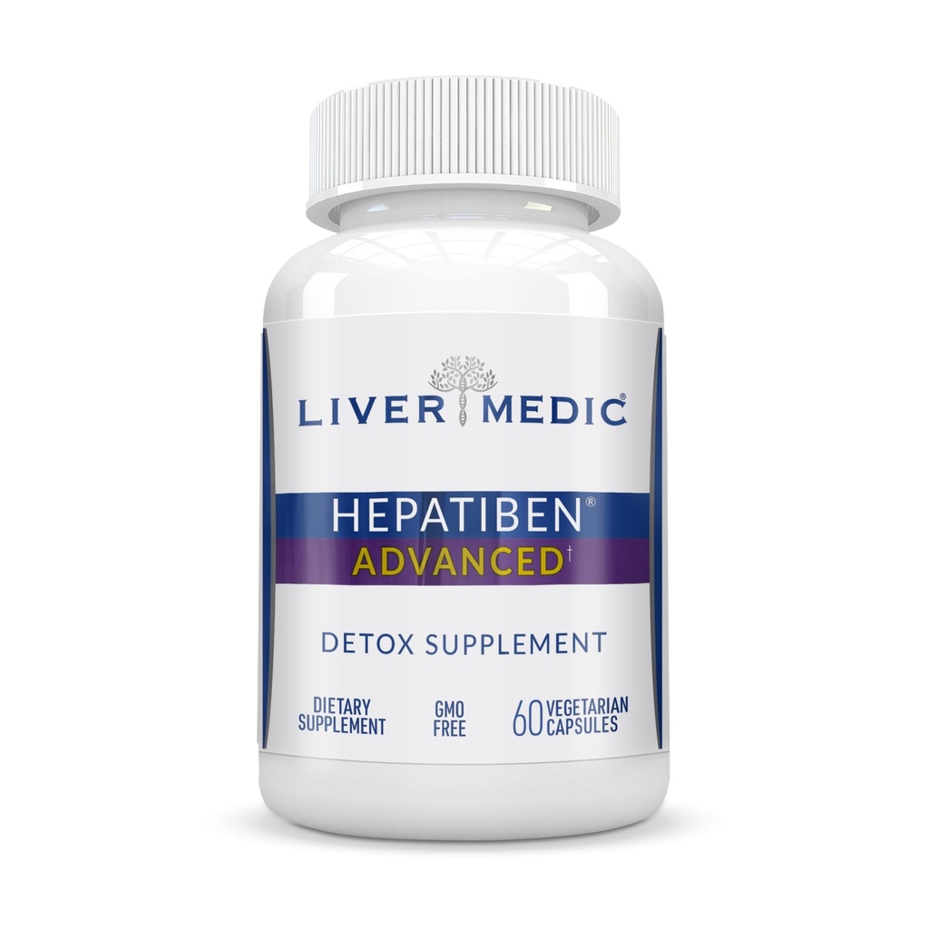 Hepatiben Lever Detox Reiniging, Non-GMO, w/Digestieve Reparatie. Natuurlijke lever Supplement w/Milk distel, Silybin, NAC, Choline, Kurkuma, Berberine, L-Glutathione 60CT