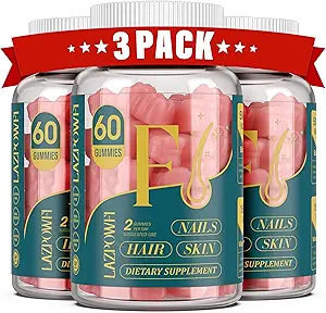 Biotin Gummies - Hair huid en nagels vitamines voor mannen & vrouwen, Vegan vitamine B7, Ondersteunt haargroei en sterkere nagels,90 Dag Supply-Raspberry-3 Pack