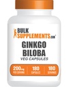 BulkSupplements.comginkgo Biloba Extract Capsules - Ginkgo Biloba Gesourced uit bladeren, kruidensupplement - Vegan, 1 capsule per portie, 180 telling (verpakking van 1)