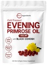 Micro Ingrediënten Avond Primrose Olie 1300mg Per Serving, 240 Softgels Verbeterd met 40mg Black Cohosh Extract, Cold Pressed 10% Actieve GLA, Non-GMO, Geen Gluten, Eenvoudig doorslikken