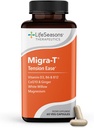 LifeSeasons Migra-T with Relieve-R - Migraine Prevention & Relief Supplement - Ondersteuning voor ernstige hoofdpijn - Vermindert lichtgeluid & Odor Gevoeligheid - Koorts, witte wilg, Magnesium Gember & CoQ10