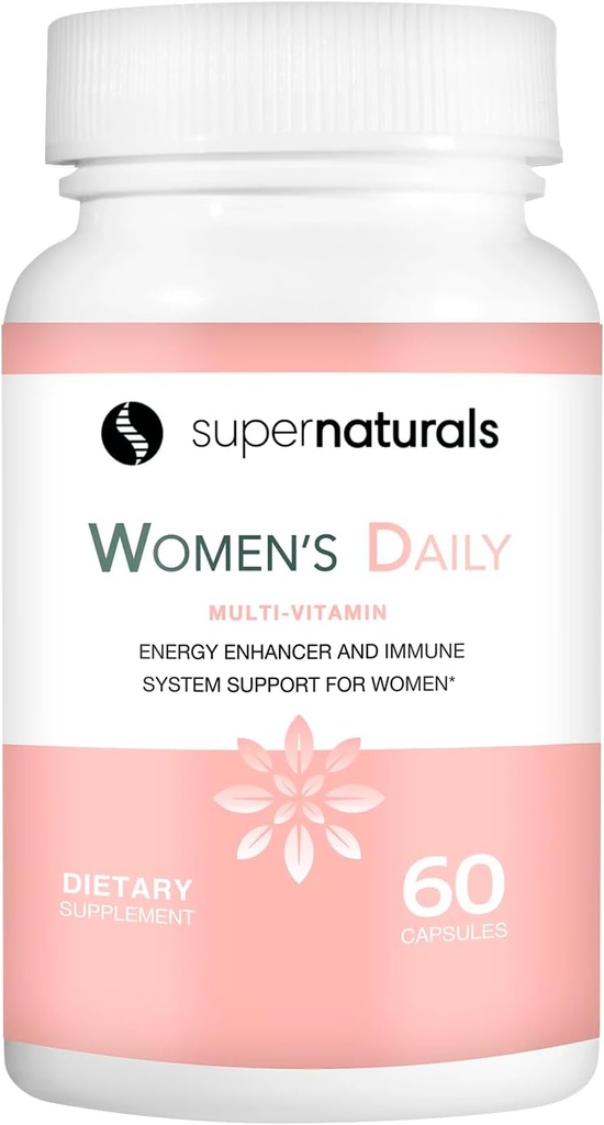 Super Naturals Health, Multivitamine voor vrouwen, Immune Defense Supplement Multivitamine Capsules, Vegan supplementen voor vrouwen - 60 capsules