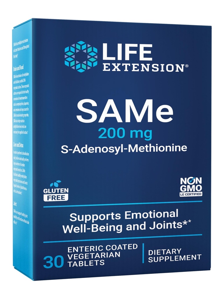 Life Extension Same, Mood, Joint & Liver Support, Glutenvrij, Non-GMO, Vegetarisch, 30 tabletten