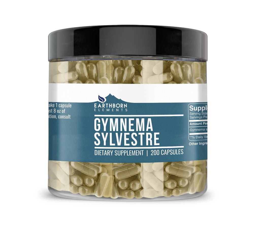 Earthborn Elements Gymnema Sylvestre 200 Capsules, Pure & Onverdund, Geen Additieven
