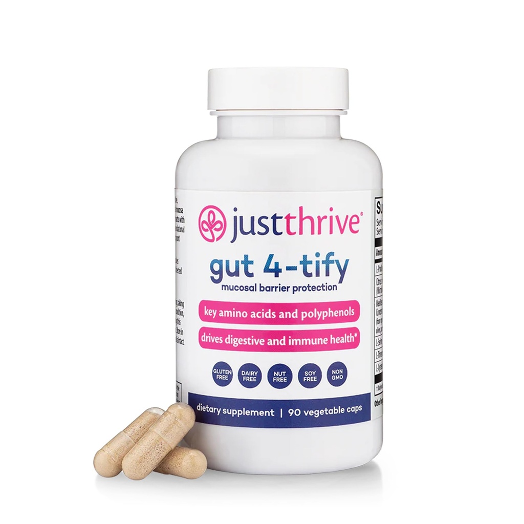 Just Thrive Gut 4-tify - Gut Health Supplementen voor vrouwen en mannen - Anti Bloat, 90 plantaardige capsules