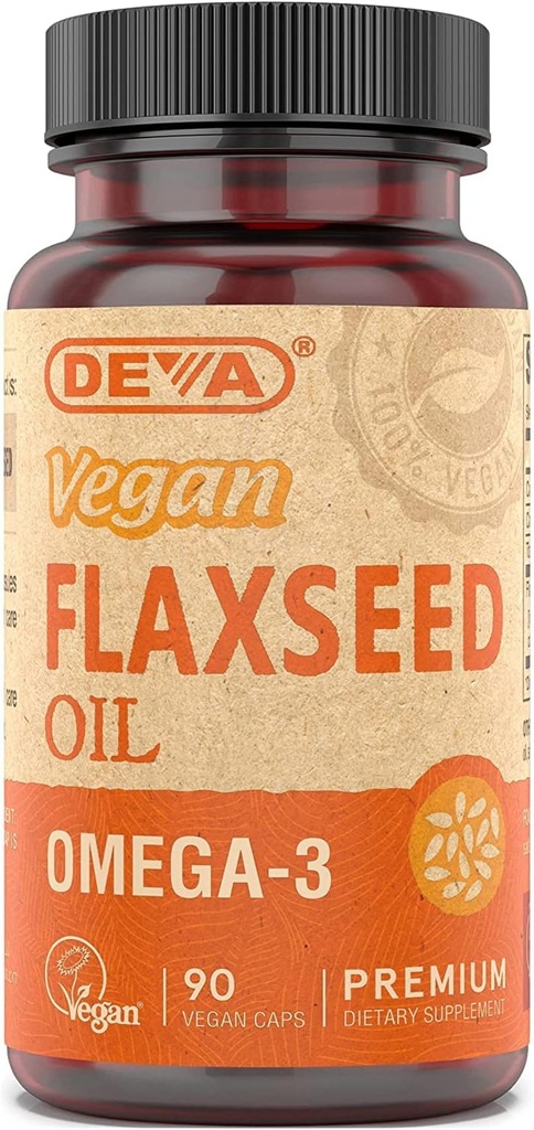 Deva Vegan vitamines Vlaszaadolie, 500 MG, Veganistisch, 90 Vcap (4 verpakkingen)