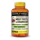 MASON NATUURLIJKE Melkdistel/Cranberry Lever- en Nierreiniger - Ondersteunt gezonde lever- en Nierfunctie, Reiniging en Detox, 60 Capsules