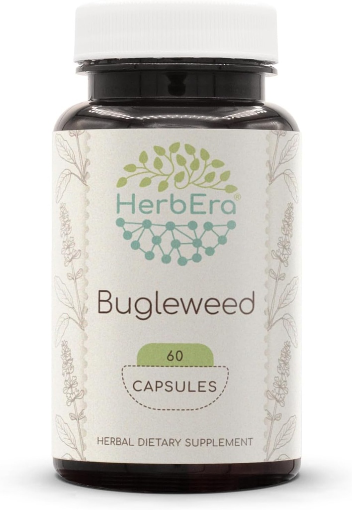 HerbEra Bugleweed 60 capsules, 400 mg, Gemaakt met Bugleweed (Lycopus Virginicus) Gedroogd Kruiden (60 capsules)