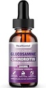 1 Pack Glucosamine Chondroitin MSM Liquid Drops, Extra Sterkte Joint Support Supplement voor Volwassenen Mannen & Vrouwen, Quercetin Boswelia, Bromelain, Antioxidant Immune Support (2 Fl oz)