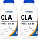 Nutricost CLA (Geconjugeerd Linolzuur) 2,400mg, 240 Softgels - Glutenvrij, Non-GMO, 800mg Per Softgel (2 flessen)