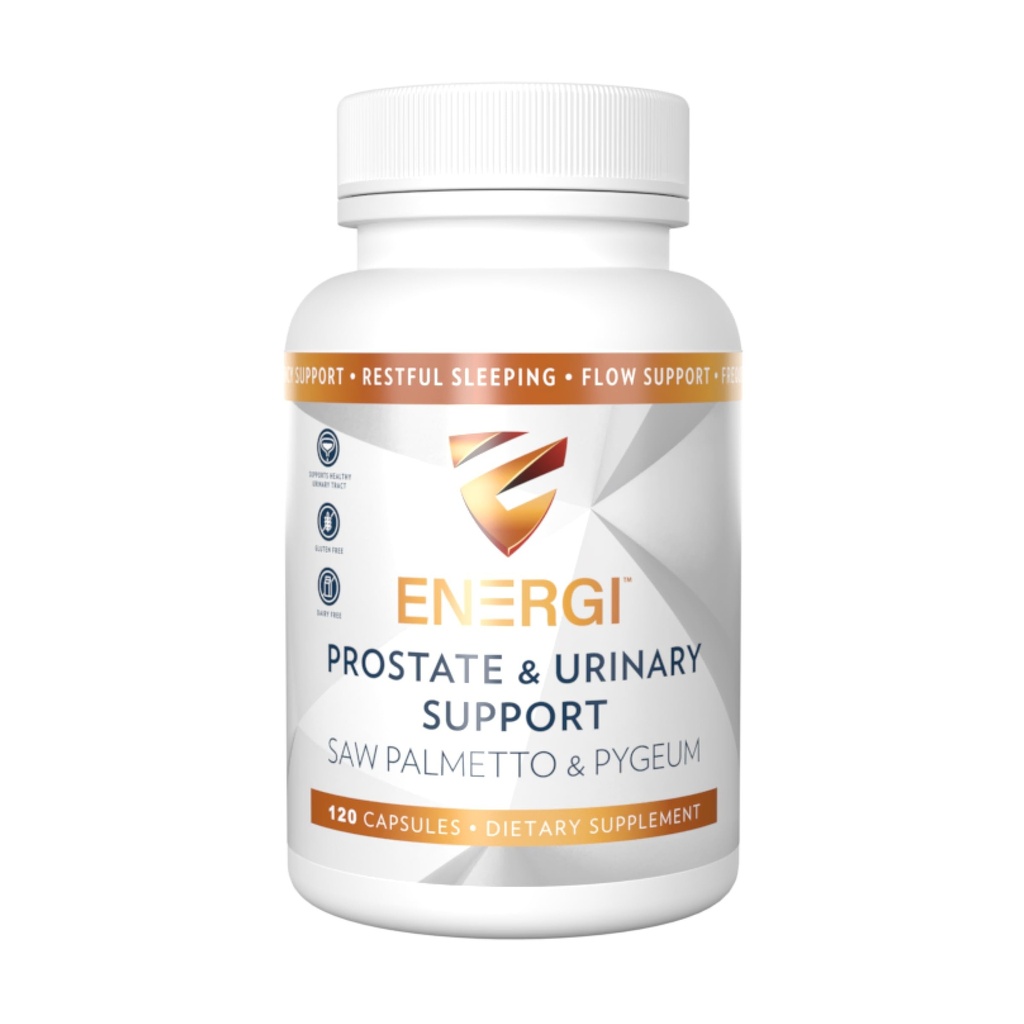 ENERGI Prostaat Ondersteuning Supplement met Saw Palmetto voor mannen en vrouwen, 200mg Saw Palmetto, 100mg Pygeum Supplement, Pompoenzaad, Prostaat Gezondheid Supplementen, 120 Capsules