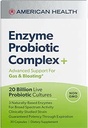 AMERICAN Health Enzyme Probiotic Complex Plus, 20 miljard micro-organismen - Klinisch bestudeerde stam - Advanced Support for Gas & Bloating* - Non-GMO - 30 capsules, 30 totale porties