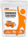 BulkSupplements.com Kurkuma Extract Poeder - van Kurkumawortel, Curcuma Supplementen, Kurkumapoeder - Glutenvrij, 1g per portie, 50g (1.8 oz) (pakket van 1)
