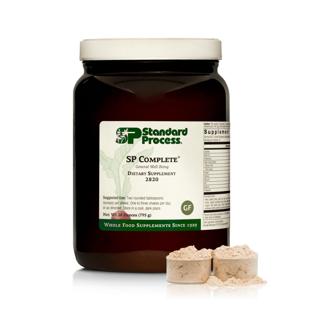 Standard Process SP Complete - Powder Supplement to Aid Muscle Growth & Repair - Immune Health Support with Brussels Spruits & Calcium - Whole Food Based Protein Powder Formula - 28 oz, 30 Servings
