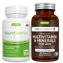 Neurobalance + Multivitamin & Minerals for Men Vegan Bundle, High Absorption Zinc, Magnesium & B6 Supplement + Sustained Release Multivitamin by Igennus