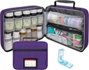 Selecteer Grote Pillen Flessen Organisator met Pillensnijder, Medicine Bag, Case, Vervoerder voor Medicijnen, Vitaminen, en Medical Supplies met Vaste Zakken 