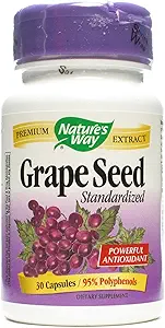 Natures Way, Grape Seed Extract, Staandaridzed, 30 CT