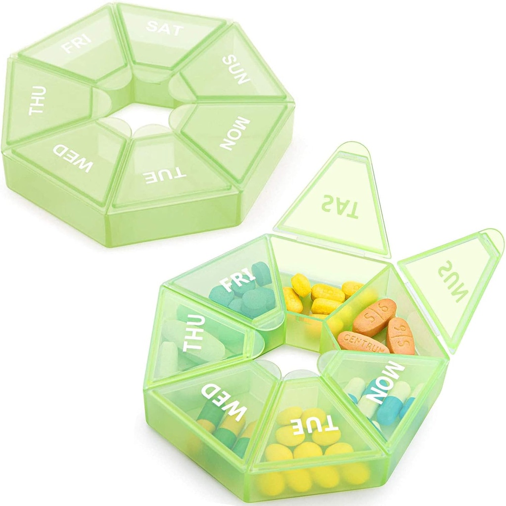 2PCS Wekelijkse pil Organisator Grote 7 dagen pil Box Organisator Dagelijkse Geneeskunde Case voor Vitamine Visolie Pillen Supplementen Artritis Vriendelijk