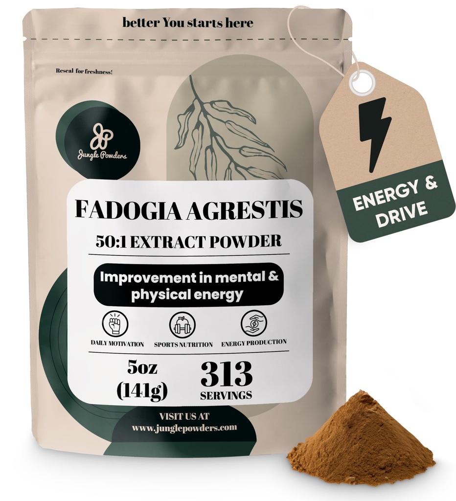 Jungle poeders Fadogia Agrestis Extract voor mannen 50:1 concentratie 313 porties - 5 ounces van Pure Nigeriaanse Fadogia supplement traditionele mens gezondheid ondersteuning voor aandrijving en passie bevat maltodextrine