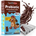 YumVs Probiotica voor kinderen met Prebiotic Fiber Sugar Gratis Chocolate Kauwbare Supplementen - Dieetsupplement Kauwtabletten voor de spijsvertering gezondheid - peuters, kinderen & tieners 60 Tellen