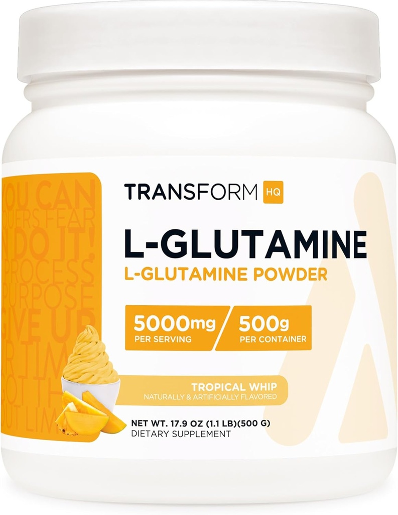 TransformHQ L-Glutamine Poeder 500g (Tropische Whip) - Glutenvrij, Non-GMO