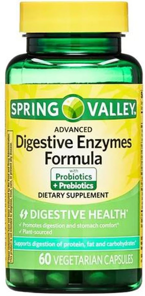 H4U Advanced Dispensive Enzymes: een Ultimate Health Solution met Probiotica, Prebiotica en Enzymen voor zowel vrouwen als mannen. Vegetarische Dispensive Enzyme Supplement (60 Tel.)