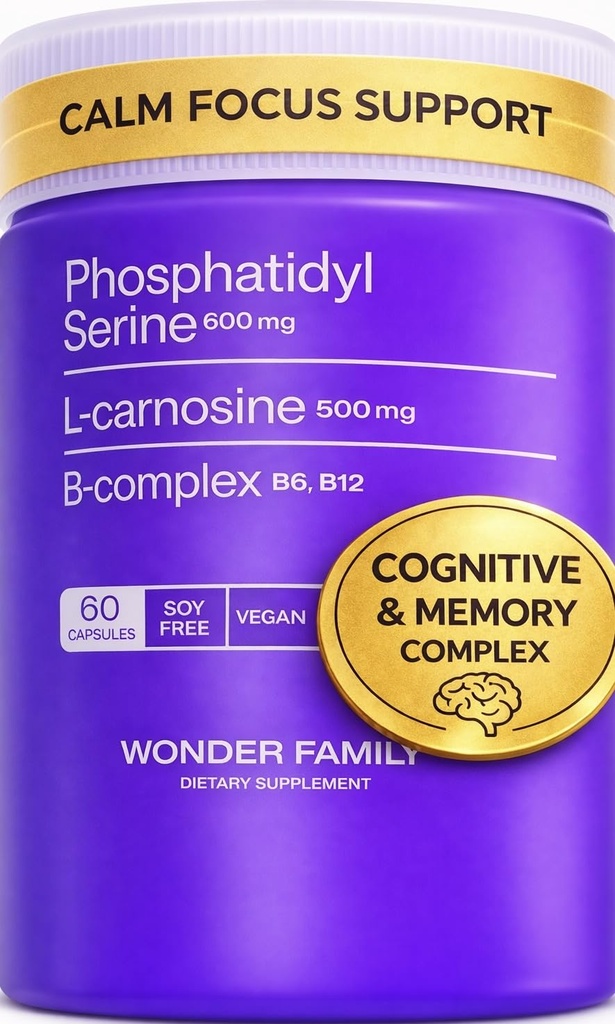 Fosfatidylserine 600 mg met L-Carnosine 500 mg + B6, B12 & Folaat 