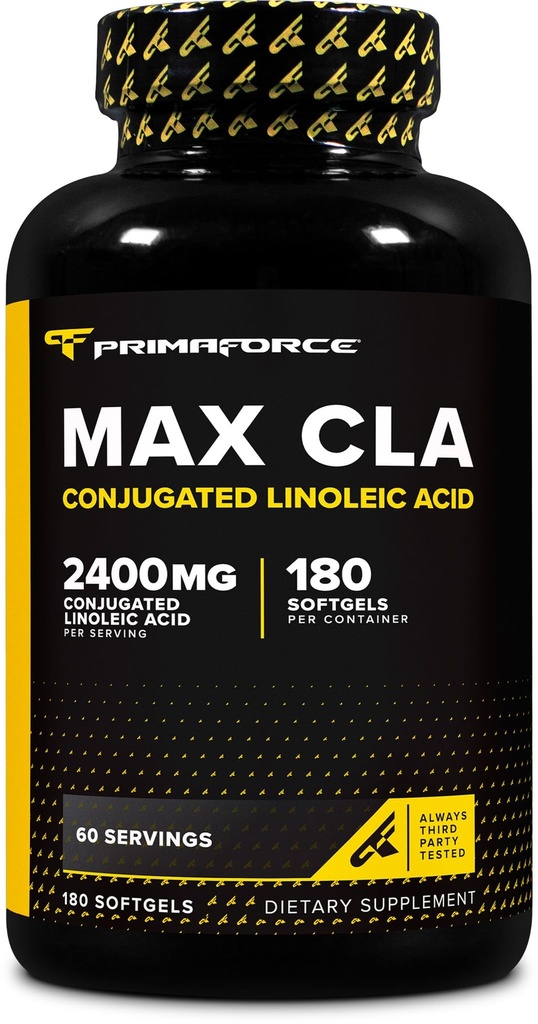 Primaforce CLA 2400 mg per portie (180 softgels) - Max CLA - voor mannen en vrouwen, niet-stimulerend, GGO-vrij en glutenvrij