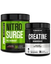 Jacked Factory NITROSURGE Pre-workout supplement - Intense pompen (30 porties, watermeloen) & Creatine Monohydraat poeder voor spiergroei (30 porties, zonder smaak)