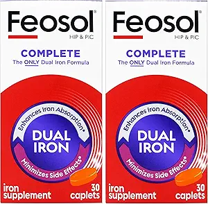 Feosol Bifera Hip & PIC IJzersupplement, compleet - 30 caplets, verpakking van 2