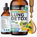 BIO KRAUTER Lung Detox Drops - Pure Vegan Lung Cleanse Liquid Form 4 Fl.Oz 56 Days of Supply - Blend Mullein, Vlierbes, Stinging Nettle, Ginseng & Angelica Extracten - Respiratory Support