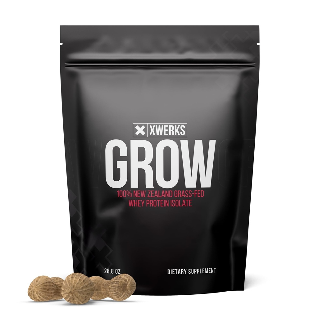 Xwerks Groei 100% Nieuw-Zeeland Gras Fed Wei Proteïne, 23g Pure Isolaat Proteïne Poeder Per Serving, Alle natuurlijke Paleo en Keto Vriendelijke, Sojavrije Gluten Gratis Gratis Gratis Gratis Digest, Pindakaas, 30 porties