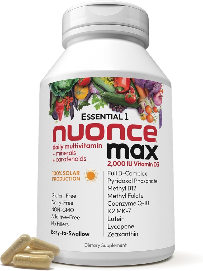 ANDREW LESSMAN Essential-1 Multivitamine 2000 IE Vitamine D3 30 Kleine Capsules - 100 mcg Methyl B12. CoQ10 Luteïne Lycopeen Zeaxanthine. Hoge Potentie. Geen additieven. Ultra-Mild. Eén dagelijkse capsule