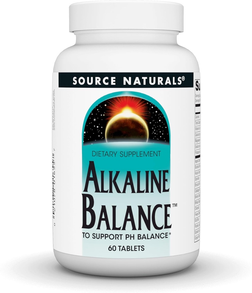 Bron Naturals Alkaline Balance, voor ondersteuning PH Balance*, 60 Tablets