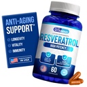 We houden van vitamines Resveratrol 1000mg per portie - 60 Gemakkelijk doorslikken Veggie Capsules - Natural Resveratrol Supplement 1000mg - Antioxidant Supplement Helpt ondersteuning immuunsysteem
