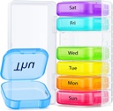 AOVON Extra Large Weekly Pill Organizer, Portable Aparte Pillen Box 7 Dag Slots Fit Pocket & Purse, Pill Case met dubbele bescherming voor reizen, Pillen Container voor grote vitaminen, visolie, supplementen