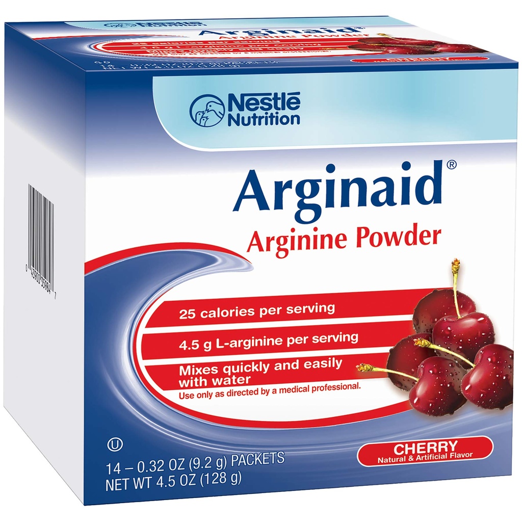 Arginaid Arginine Powder Drink Mix, Cherry - Voedingsbehoeften voor wondverzorging - 0,32 OZ Packets (14 CT/pack) (verpakking van 2)