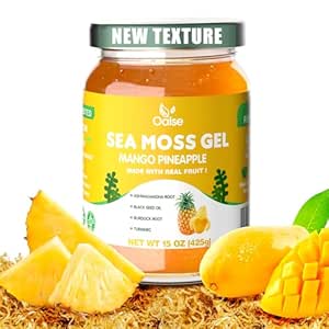 18.5 OZ Sea Moss Gel Aardbei Smaak - Natuurlijke Seamoss Gel met 92 Mineralen en Vitaminen - Non-GMO, Glutenvrij, Veganistisch - Immune Ondersteuning