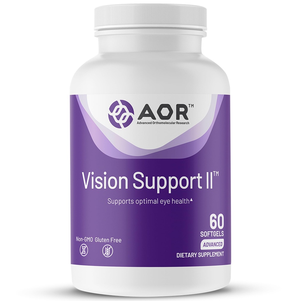 AOR, Vision Support II, Natural Supplement to Support Eye Health, with Lutein and Zeaxanthine, Glutenvrij, 60 Softgels (30 Servers)