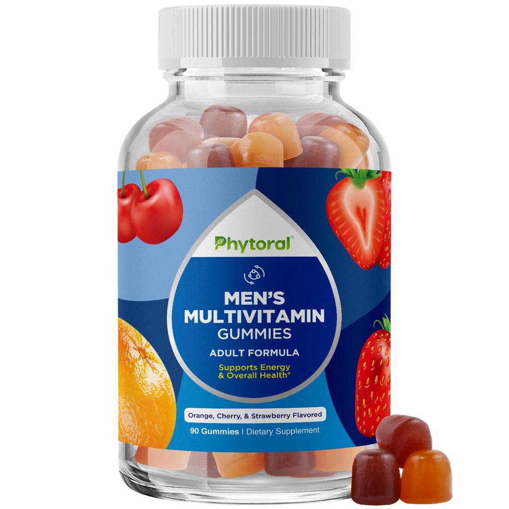 Fytorale natuurlijke multivitamine voor mannen Gummies met zink - Vitamine D C A & Biotin B6 B12 volledige gezondheidssupplement