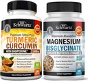 Kurkuma Curcumine met Black Pepper Extract 1500mg Complex (1 maand Supply) Plus Hoge Absorptie Magnesium Bisglycinate Capsules (2 maand Supply)
