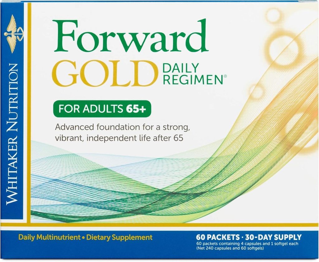 Dr. Whitaker's Forward Gold Daily Regime Multi-Nutrient Vitamine Supplement voor volwassenen 65+, 60 Packets (30-Day Supply)