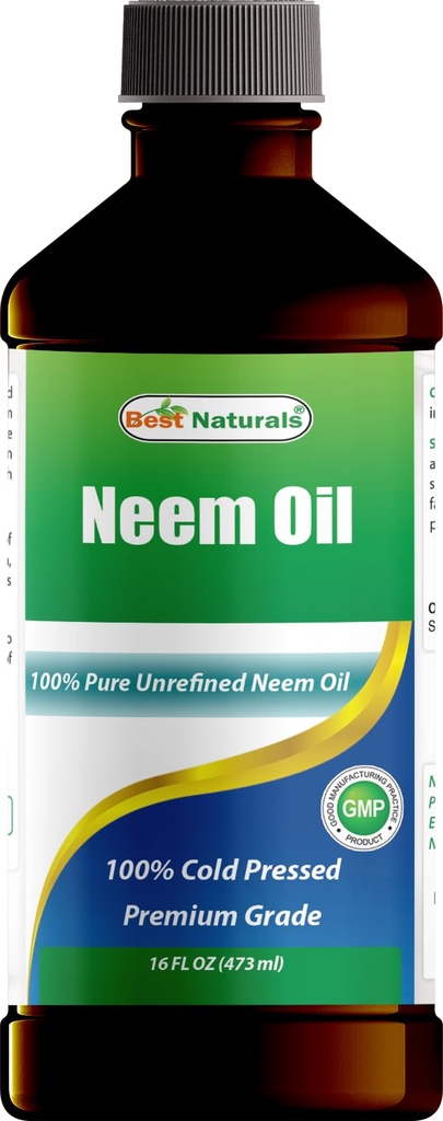 Best Naturals 100% Pure Neem Oil, 100% koud geperst en niet geraffineerd - 16 OZ (1 fles)