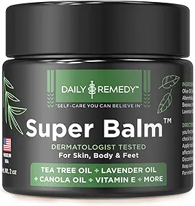DAGELIJKSE REMEDY Theeboomolie Extra sterkte Super Balsem - Atleten Foot Cream Combats Ringworm, Jock Itch, Nail Issues - Voedt gekraakte jeukende huid op lichaam en voeten - Made in USA (2 Pack)