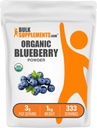 BulkSupplements.com Biologische Blueberry Powder - Antioxidant Support, Bluberry Supplement - Vegan & Glutenvrij, 3g per portie, 1kg (2,2 lbs) (pakket van 1)
