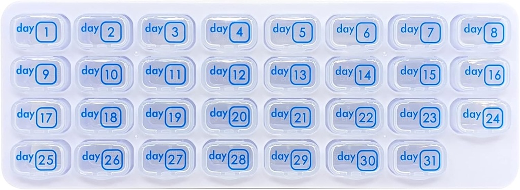 31 Dag Maandelijkse Pill Box Organizer Planner met Dagelijkse Verwijderbare Medicatie Pods, Great Travel Med Dispenser